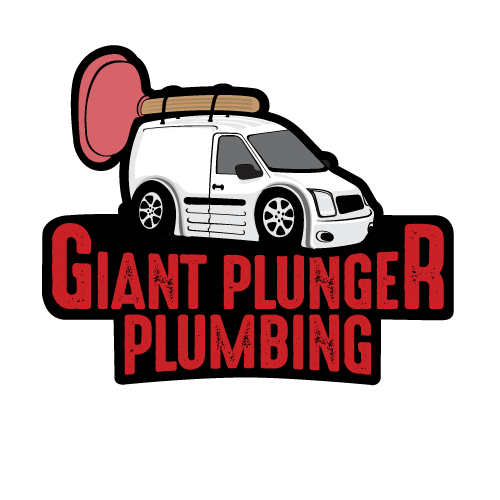 Giant Plunger by Shusters Plumbing Logo Reversed